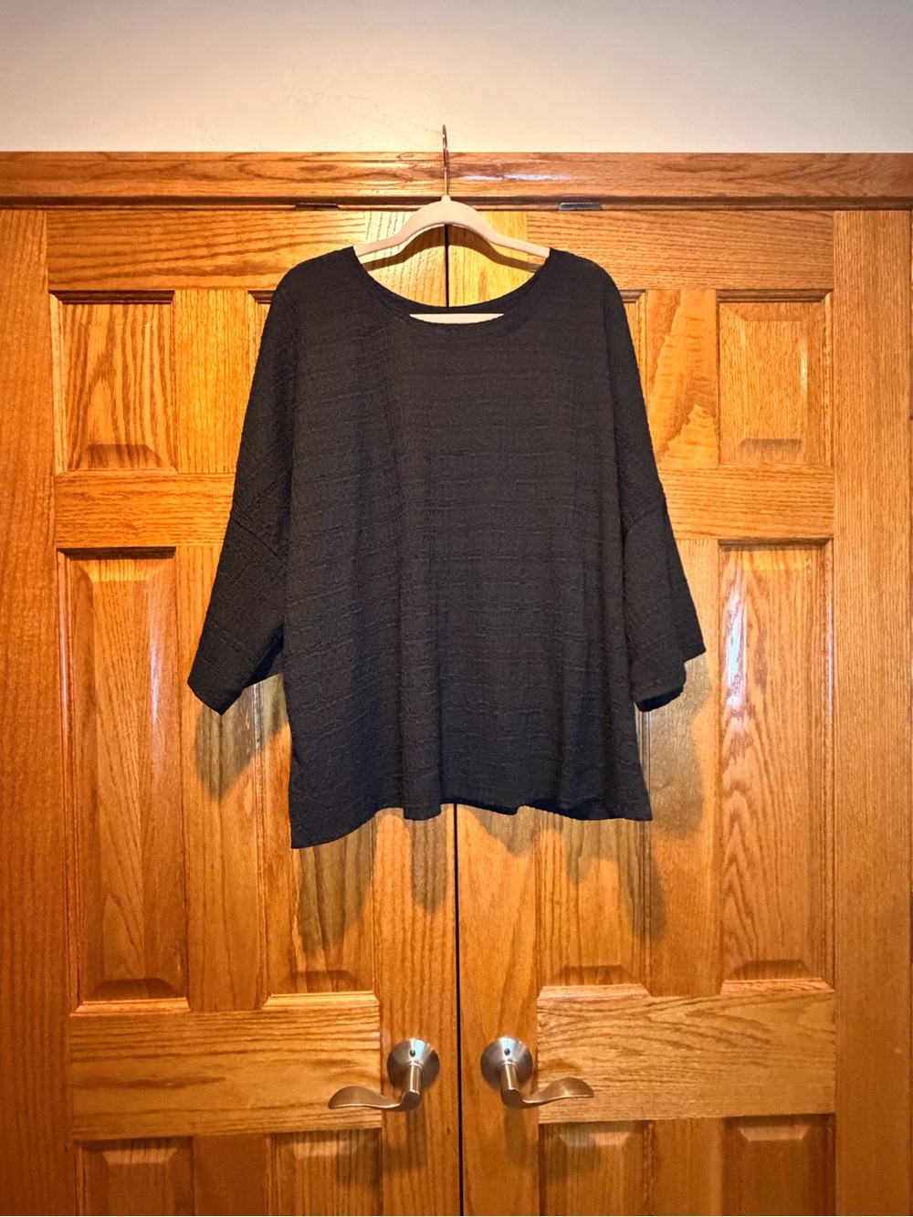 Max Studio Black Textured Knit Top